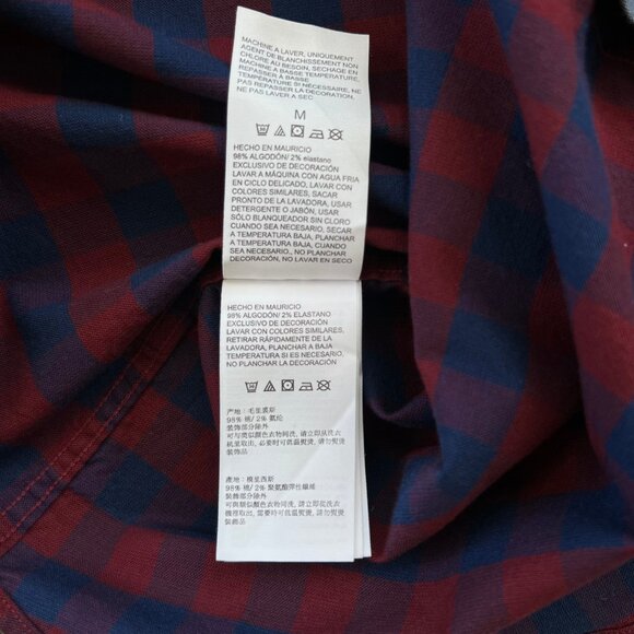 Nautica Mens Short Sleeve Button Up Shirt Gingham Size M Classic Fit - Picture 7 of 10